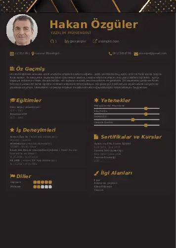 Yazılım Mühendisi Cv Örnekleri cv indir